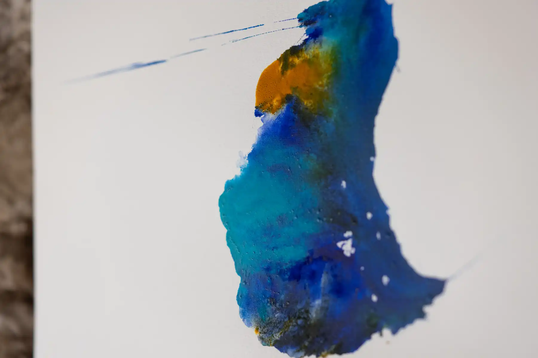 Ultramarine, emeralt, turquoise, turmeric and arabic gum on Arches paper 100% cotton 300 g/m2
65 cm x 56 cm - 25 x 22 inches